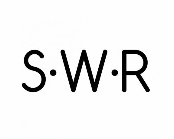 „SWR“ v monogramovom písme Comfortaa.