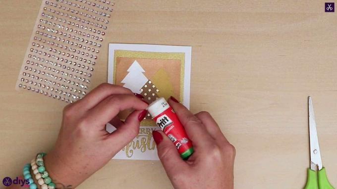 DIY vánoční stromeček krystaly karty