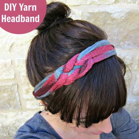 Diy geknoopte hoofdband van garen