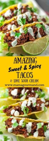 Γλυκό και πικάντικο tacos λάιμ και ξινή κρέμα