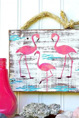 Roze flamingo junk teken