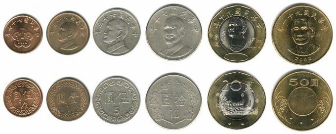 Ces pièces circulent actuellement en République de Chine sous forme de monnaie.