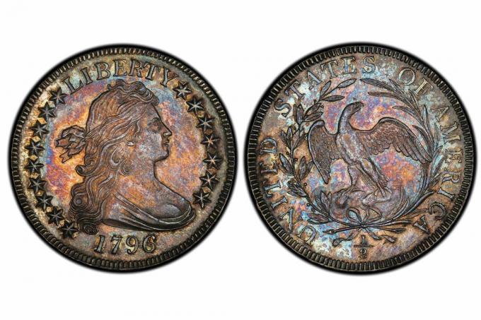 1796 Popiersie drapowane za pół dolara — 16 gwiazdek