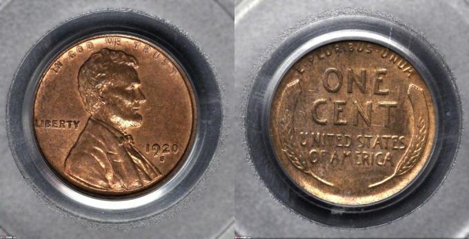 Пшенична пшениця Лінкольна Пенні, оцінена держава монетного двору-61 (MS61) Коричневий