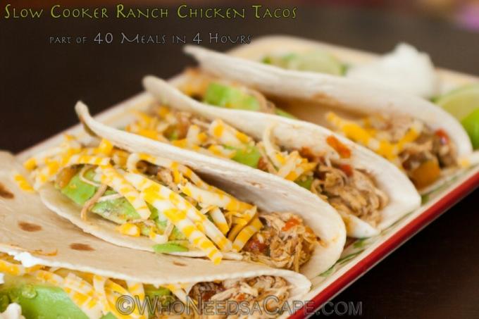 Slowcooker ranch kyckling tacos