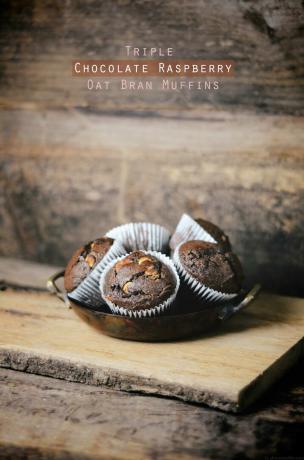 Drievoudige Chocolade Frambozen Muffins