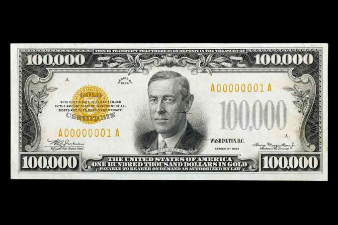 USAs gullsertifikat på 100 000 dollar