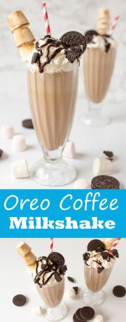 Pasimėgaukite saldumynais naudodami šį šokoladinį „Oreo“ kavos pieno kokteilį!
