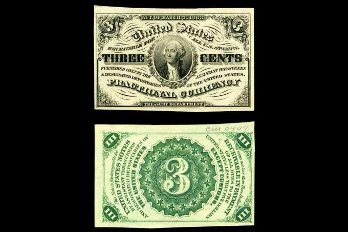 Ameerika Ühendriikide murdosa valuuta kolmas väljaanne, kolm senti