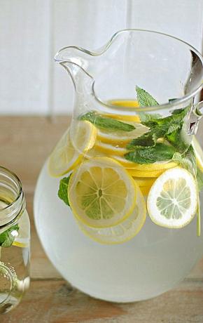 Air lemon dengan mint