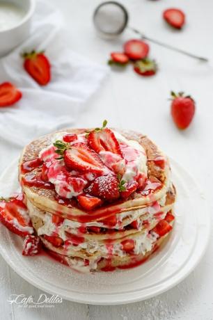 Erdbeer-Shortcake-Pfannkuchen