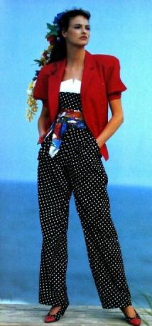 Idea di abito pantalone a pois anni '80