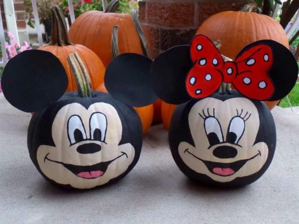 Mickey en minnie mouse pompoenen