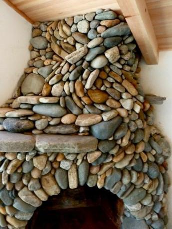 Idée de conception de cheminée en pierre