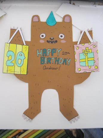 DIY födelsedag björn kort