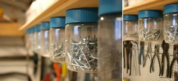 DIY αποθήκευσης νυχιών σε βάζο