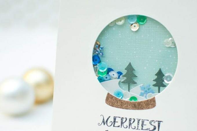 Diy snow globe shaker kort