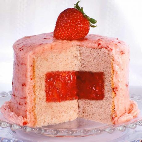Garniture de gâteau de couche de gelée de fraise