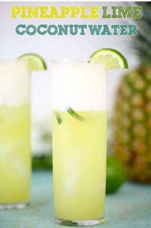 Ananas-Limetten-Kokoswasser