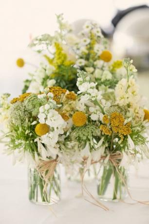 Flores de boda amarillo crema
