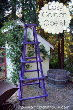 Ľahký záhradný obelisk